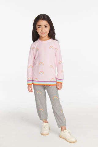 Chaser, Chaser All Over Rainbow Girls Pullover - Basically Bows & Bowties