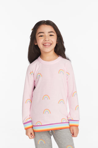 Chaser, Chaser All Over Rainbow Girls Pullover - Basically Bows & Bowties