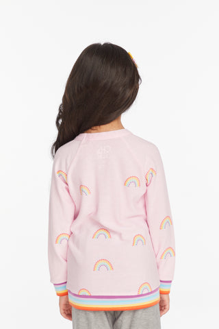 Chaser, Chaser All Over Rainbow Girls Pullover - Basically Bows & Bowties