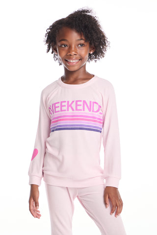 Chaser Weekends Girls Raglan Pullover