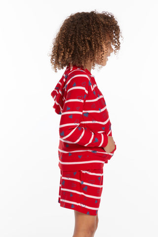 Chaser Heart Stripe Girls Zip-up Hoodie