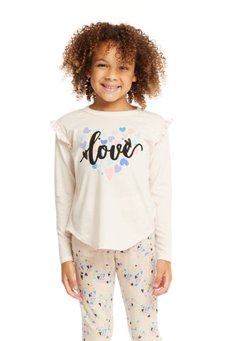 Chaser, Chaser Love Ruffle Shoulder LS Tee - Basically Bows & Bowties