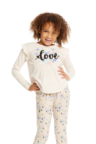 Chaser, Chaser Love Ruffle Shoulder LS Tee - Basically Bows & Bowties