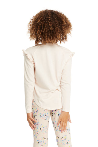 Chaser, Chaser Love Ruffle Shoulder LS Tee - Basically Bows & Bowties