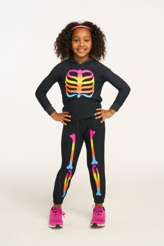 Chaser Rainbow Skeleton Pullover Hi/Lo Hoodie, Chaser, cf-size-3, cf-size-7, cf-type-pullover, cf-vendor-chaser, Chaser, Chaser Happy Halloween, Chaser Kids, Chaser Pullover, Halloween, Hallo