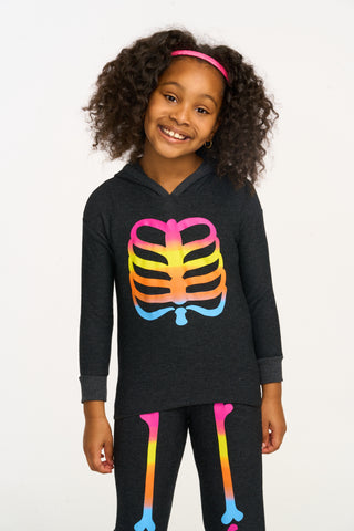 Chaser Rainbow Skeleton Pullover Hi/Lo Hoodie, Chaser, cf-size-3, cf-size-7, cf-type-pullover, cf-vendor-chaser, Chaser, Chaser Happy Halloween, Chaser Kids, Chaser Pullover, Halloween, Hallo