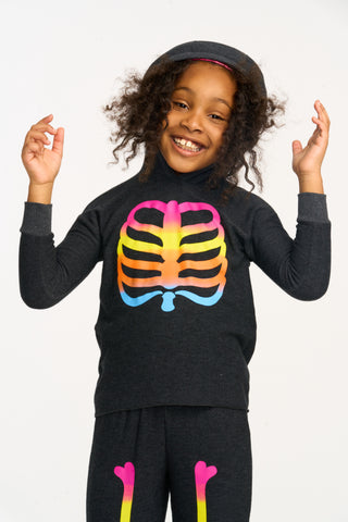 Chaser Rainbow Skeleton Pullover Hi/Lo Hoodie, Chaser, cf-size-3, cf-size-7, cf-type-pullover, cf-vendor-chaser, Chaser, Chaser Happy Halloween, Chaser Kids, Chaser Pullover, Halloween, Hallo