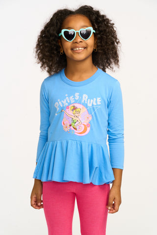 Chaser Disney Tinkerbell "Pixies Rule" Peplum Top, Chaser, Best Friend, cf-size-2, cf-size-3, cf-size-4, cf-size-5, cf-size-6, cf-size-7, cf-type-top, cf-vendor-chaser, Chaser, Chaser Disney,