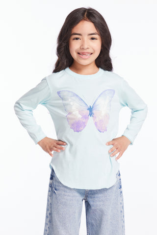 Chaser Watercolor Butterfly Girls Long Sleeve