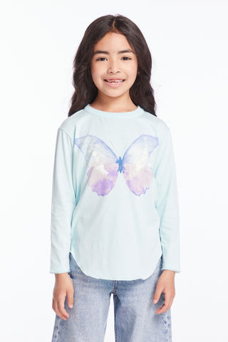 Chaser Watercolor Butterfly Girls Long Sleeve