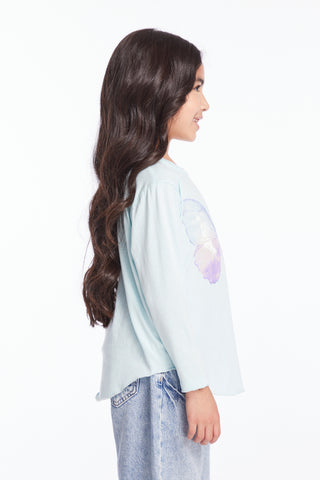 Chaser Watercolor Butterfly Girls Long Sleeve