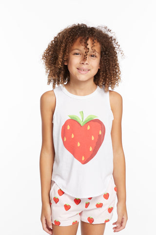 Chaser, Chaser Heart Strawberry All Over Girls Shorts - Basically Bows & Bowties