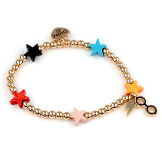 Charm It!  x Harry Potter Gold Harry Potter Stretch Bead Bracelet