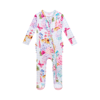 Posh Peanut Nicolette Ruffled Zippered Footie