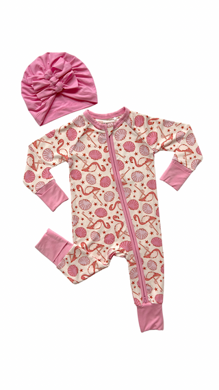 In My Jammers Flamingo Zipper Romper, In My Jammers, Bamboo, Bamboo Pajamas, cf-size-0-3-months, cf-size-12-18-months, cf-size-18-24-months, cf-size-2t, cf-size-6-9-months, cf-size-9-12-month