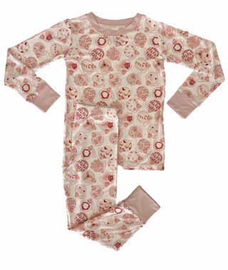 In My Jammers Blush Ornaments L/S 2pc PJ Set, In My Jammers, All Things Holiday, Bamboo, Bamboo Pajamas, Blush Ornaments, cf-size-2t, cf-size-3t, cf-size-4t, cf-size-5t, cf-size-6t, cf-size-7