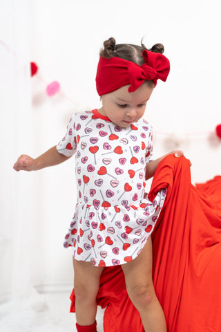 Dream Big Little Co, Dream Big Little Co Be Mine Dream Bodysuit Dress - Basically Bows & Bowties