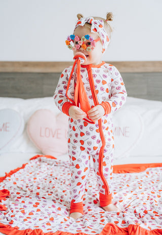 Dream Big Little Co, Dream Big Little Co Be Mine Dream Romper - Basically Bows & Bowties