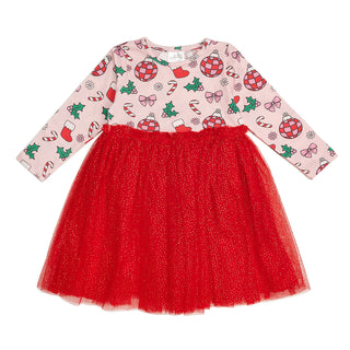 Sweet Wink Disco Christmas Long Sleeve Tutu Dress