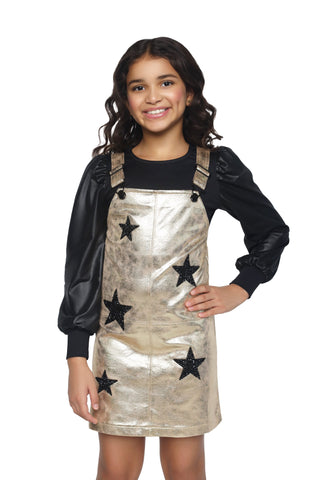 MIA New York Star Overall Dress - Gold