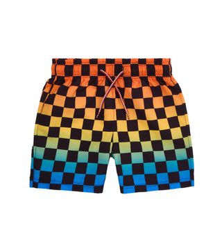 Appaman Mid Length Swim Trunks & Rashguard Set - Checkerboard