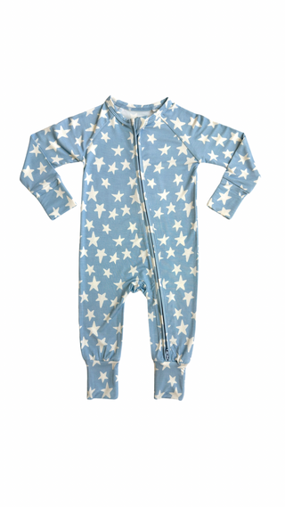 In My Jammers Blue Stars Zipper Romper 