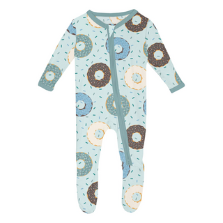 KicKee Pants Print Footie with 2 Way Zipper - Fresh Air Donuts and Sprinkles