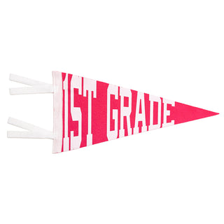 Sweet Wink First Grade Pennant - Pink, Sweet Wink, 1st Day of 1st Grade, 1st Day of First Grade, 1st Day of School, 1st Grade, Back to School, cf-type-pennant, cf-vendor-sweet-wink, First Day