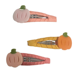 Lilies & Roses Pumpkin Trio Snap Clip Set, Lilies & Roses, 3 piece Clip Set, Boo Basket, cf-type-hair-claws-&-clips, cf-vendor-lilies-&-roses, Clip Set, Clippie, Clippie Set, Hair Clips, Hall