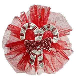 Bari Lynn Candy Cane Tulle Skinny Headband