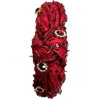 Bari Lynn Jeweled Sprinkle Tulle Knot Headband - Red