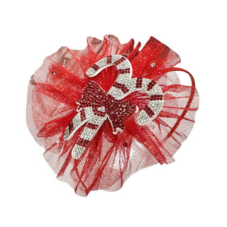 Bari Lynn Candy Cane Tulle Skinny Headband