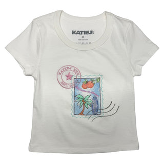 KatieJ NYC Miami Stamp Tee - Bone