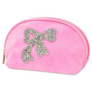 Iscream Glitter Bow Oval Cosmetic Bag