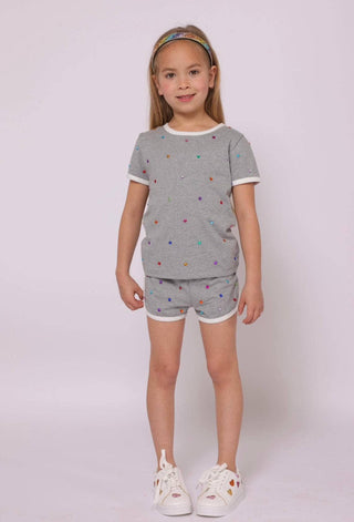 Lola and The Boys Grey Gem Short Set