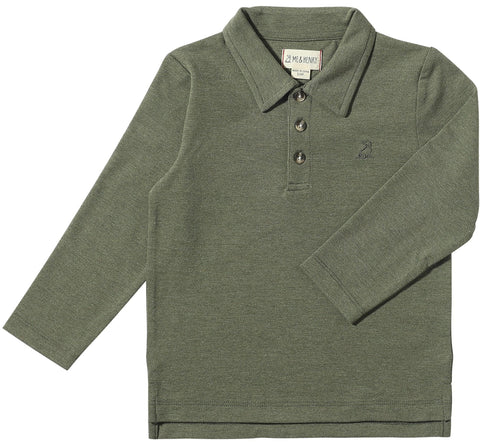 Me & Henry Spencer L/S Polo Shirt - Green