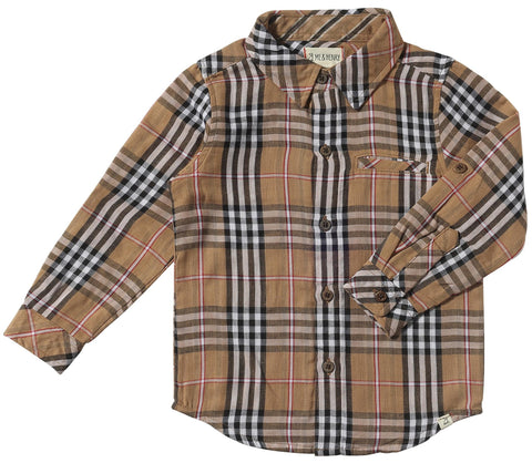 Me & Henry Atwood Woven Shirt - Brown / Black / Red Plaid