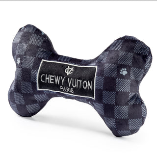 Haute Diggity Dog Black Checker Chewy Vuiton Bone Large