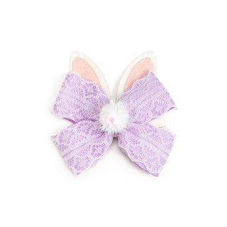 Sweet Wink Lavender Lace Easter Bunny Bow Clip