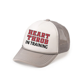 Sweet Wink, Sweet Wink Heart Throb in Training Trucker Hat - Grey / White - Basically Bows & Bowties