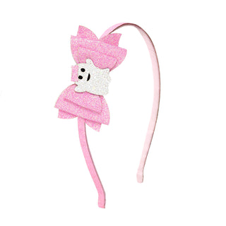 Sweet Wink Girly Ghost Halloween Bow Hard Headband