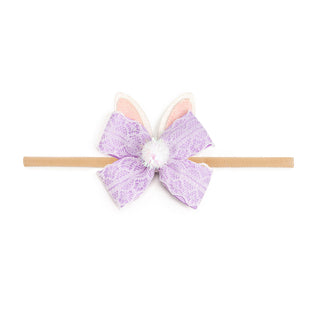 Sweet Wink Lavender Lace Easter Bunny Bow Baby Headband