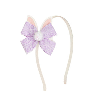 Sweet Wink Lavender Lace Easter Bunny Bow Headband