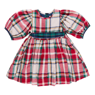 Pink Chicken Girls Ruby Dress - Holiday Tartan