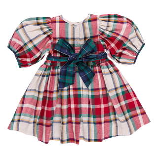 Pink Chicken Girls Ruby Dress - Holiday Tartan