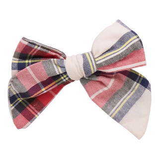 Pink Chicken Girls Bow - Holiday Tartan