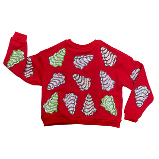 Queen of Sparkles KIDS Little Debbie Trees Sweatshirt - Red
