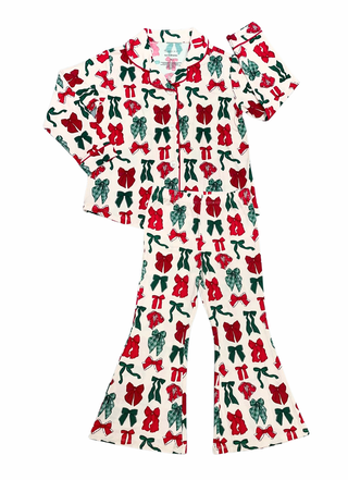 In My Jammers Christmas Bows Kids Button Up 2pc Set