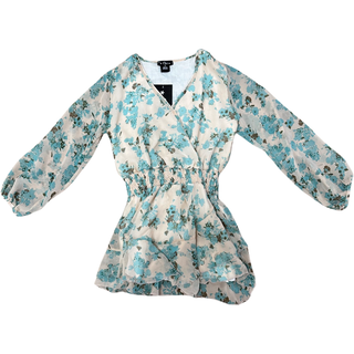 FBZ Cream Floral LS Dress, Flowers By Zoe, Blue Floral, cf-size-4, cf-size-5, cf-size-6, cf-size-6x, cf-size-large-10-12, cf-size-medium-8-10, cf-size-small-7-8, cf-size-xlarge-12-14, cf-type