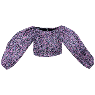 FBZ Purple Floral Chiffon Top, Flowers By Zoe, cf-size-large-10-12, cf-size-medium-8-10, cf-size-small-7-8, cf-size-xlarge-12-14, cf-type-shirts-&-tops, cf-vendor-flowers-by-zoe, FBZ, Flowers